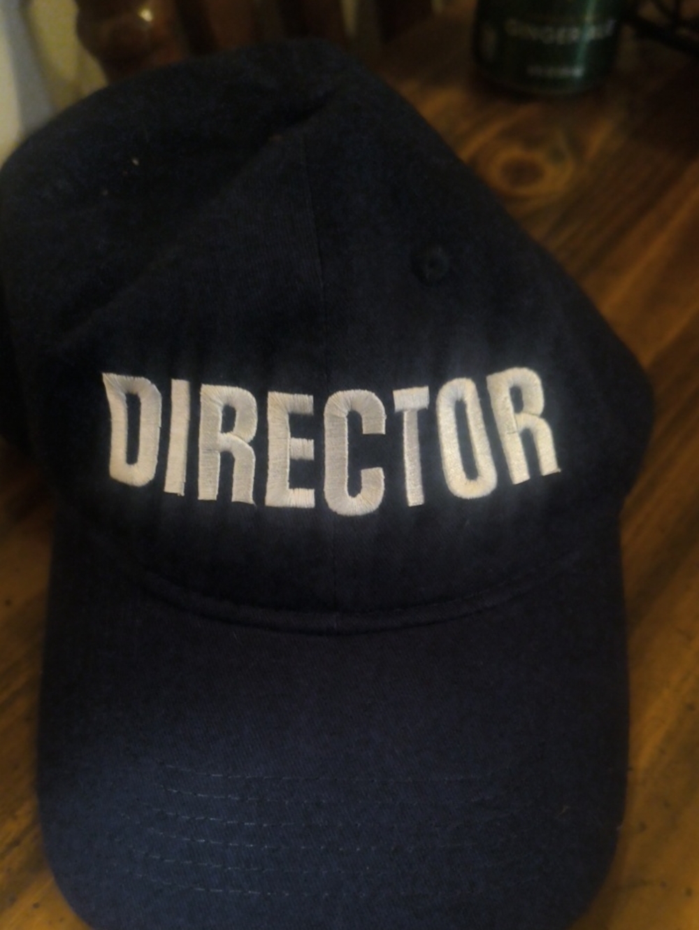 Port and Company Navy Baseball Cap with White "DIRECTOR" Embroidery